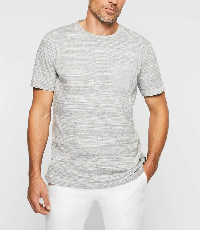 Izac T-shirt à Imprimé Rayures Gris-chiné "Gio"