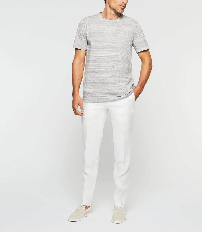 izac T-shirt à imprimé rayures gris-chiné "Gio"