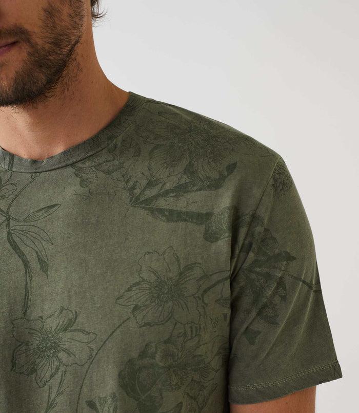 Izac T-shirt à Manches Courtes Col Rond Kaki "Harry"