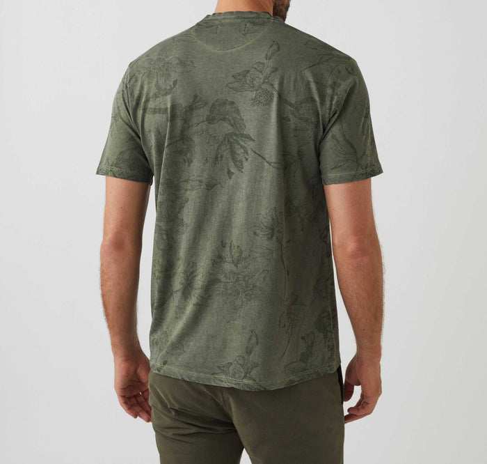 Izac T-shirt à Manches Courtes Col Rond Kaki "Harry"