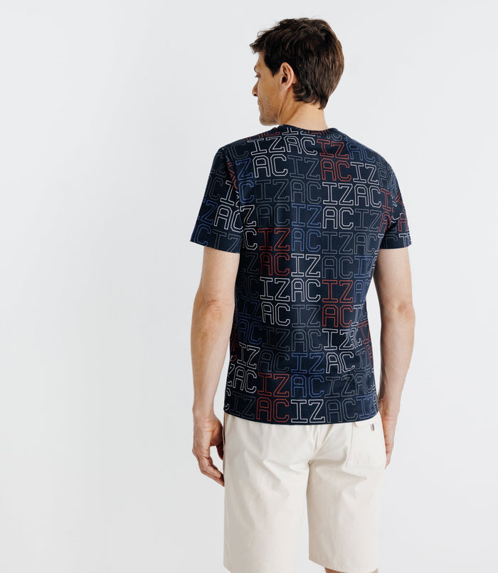 Izac T-shirt à Motifs Manches Courtes Marine