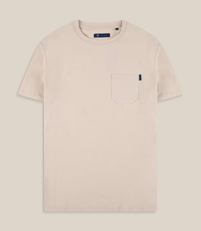 izac T-shirt à poche beige