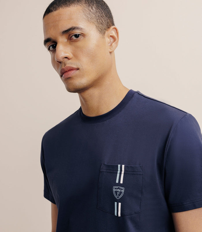 Izac T-shirt à Poche Marine