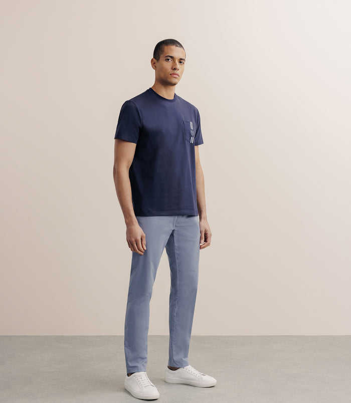 Izac T-shirt à Poche Marine