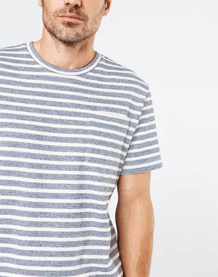 Izac T-shirt à Rayures Indigo/écru