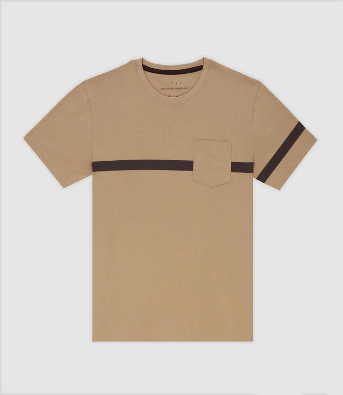 izac T-shirt avec bande beige
