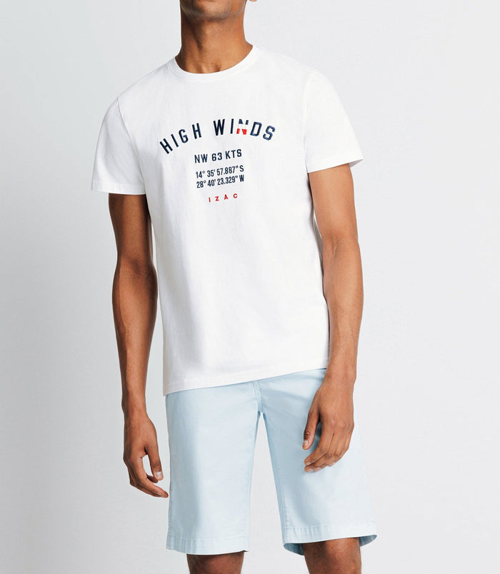 Izac T-shirt Avec Borderie Blanc