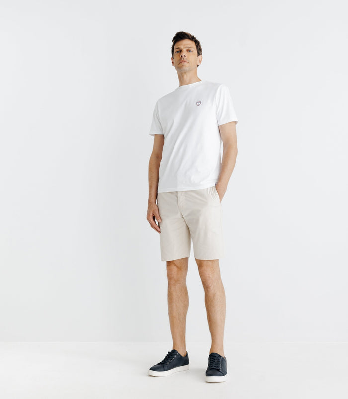izac T-shirt avec broderie blanc
