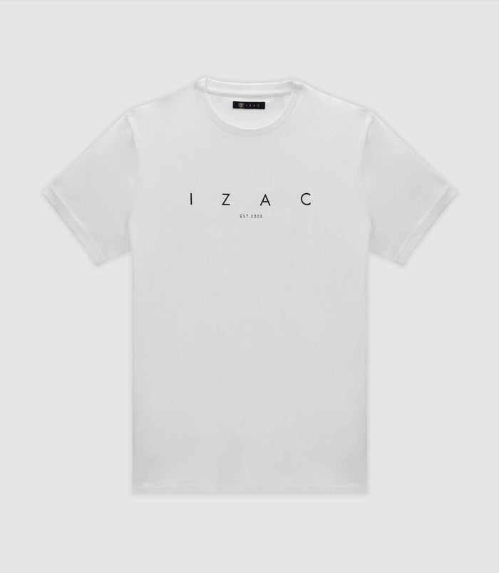 izac T-shirt avec écriture blanc