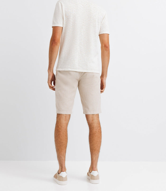 Izac T-shirt Avec Lin Boutonné écru