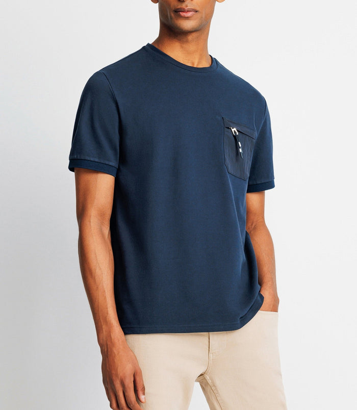 Izac T-shirt Avec Poche Zippée Marine