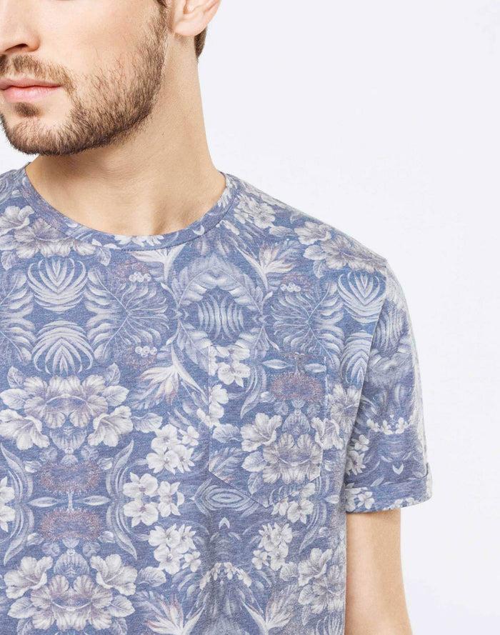 Izac T-shirt Bleu Tropical Chic