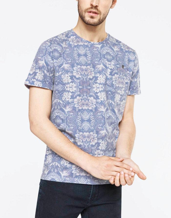 izac T-shirt bleu tropical chic