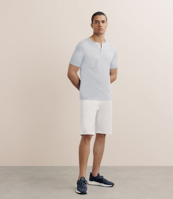 Izac T-shirt Boutonné Bleu Ciel