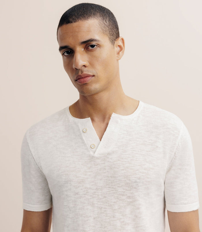 Izac T-shirt Boutonné écru
