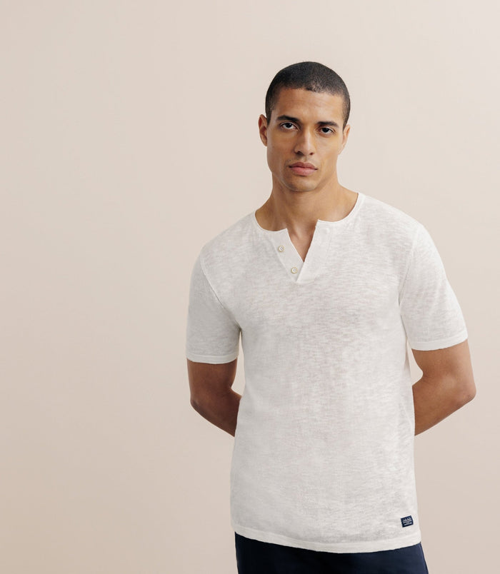 izac T-shirt boutonné écru