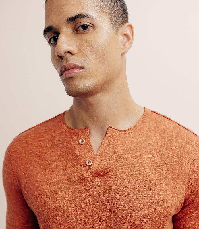 Izac T-shirt Boutonné Orange Foncé