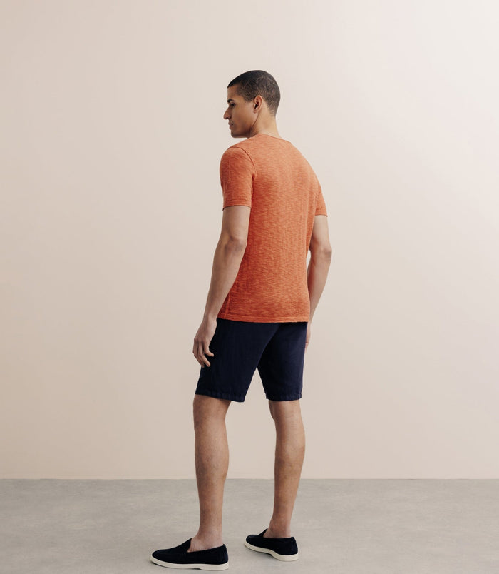 Izac T-shirt Boutonné Orange Foncé