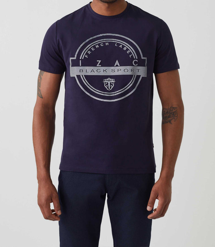 izac T-shirt col rond avec logo marine "Hamilton"