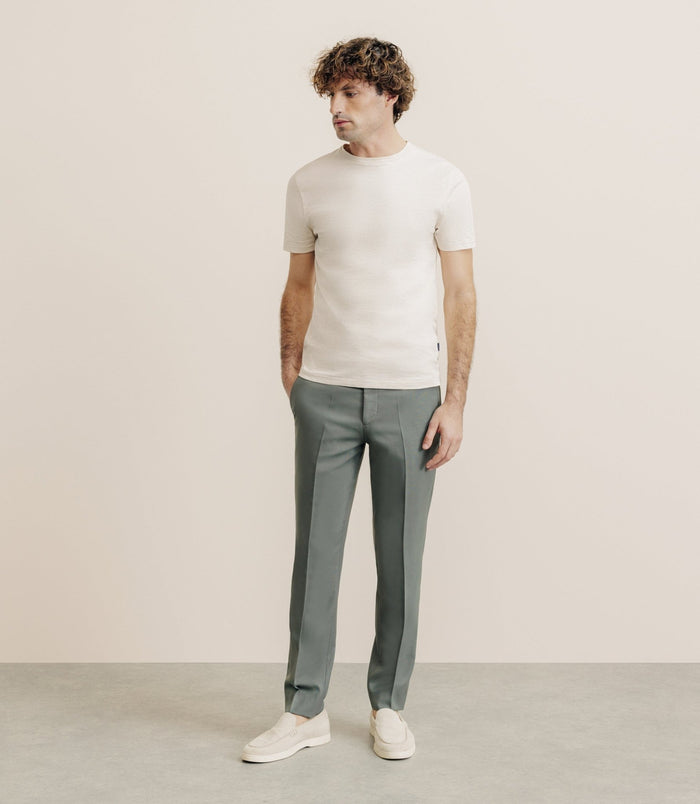 Izac T-shirt Col Rond Beige