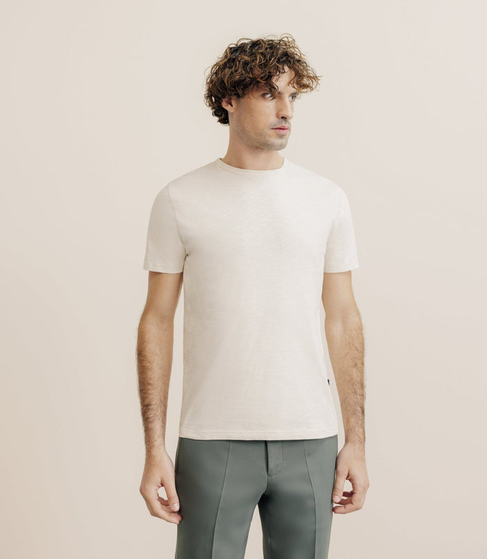 izac T-shirt col rond beige