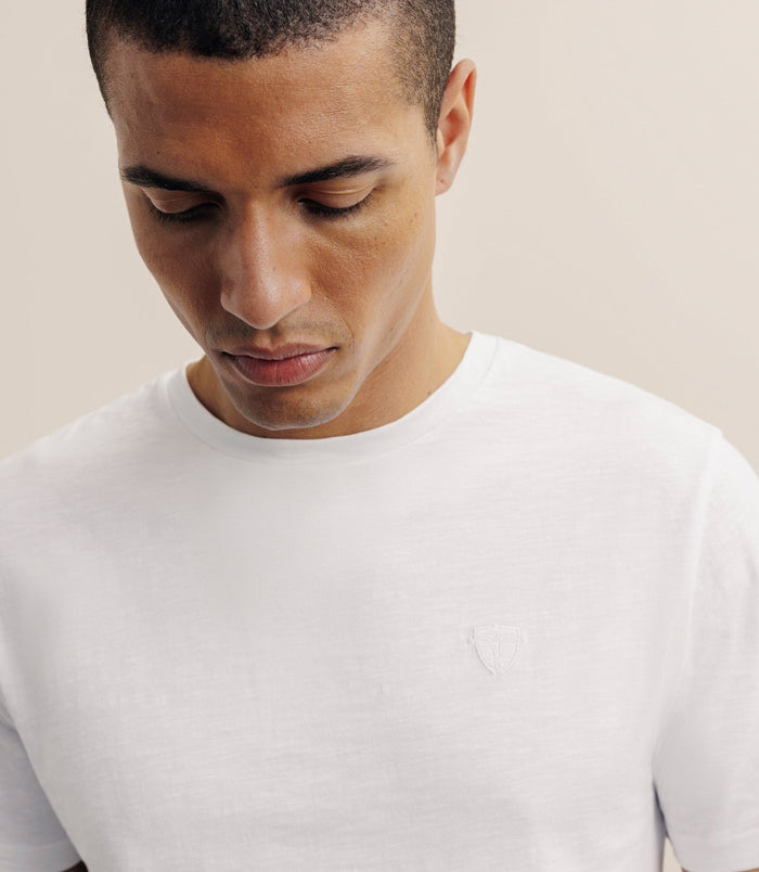 Izac T-shirt Col Rond Blanc
