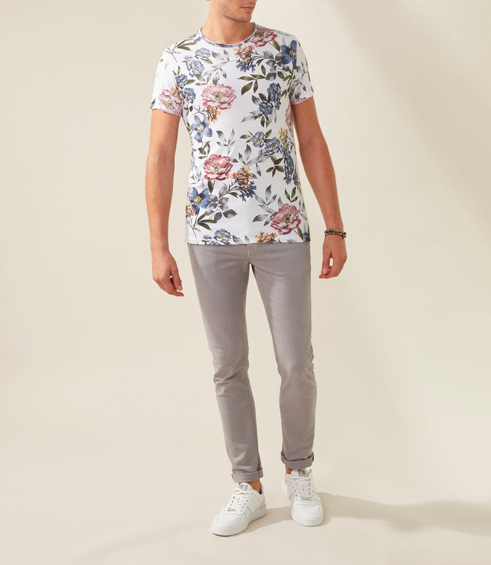 izac T-shirt col rond imprimé blanc "Xiao"
