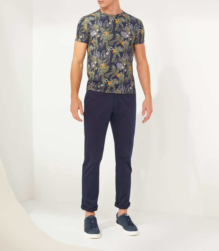 izac T-shirt col rond imprime marine "Xena"