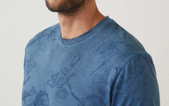 Izac T-shirt Col Rond Manches Courtes Bleu "Harry"