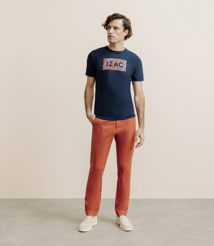 Izac T-shirt Col Rond Marine