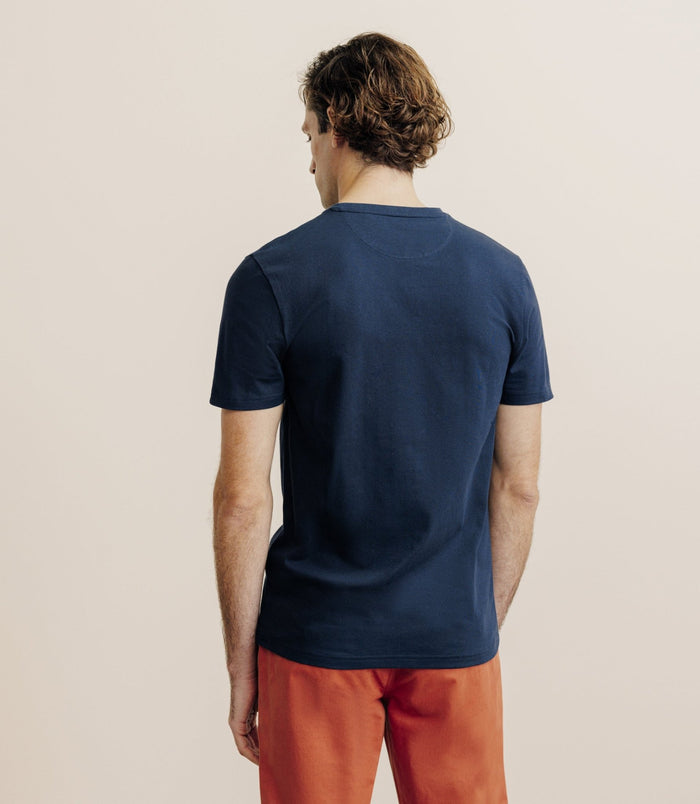 Izac T-shirt Col Rond Marine