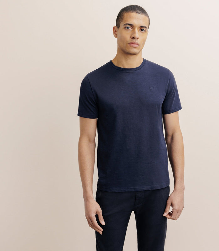 izac T-shirt col rond marine