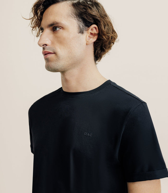Izac T-shirt Col Rond Noir