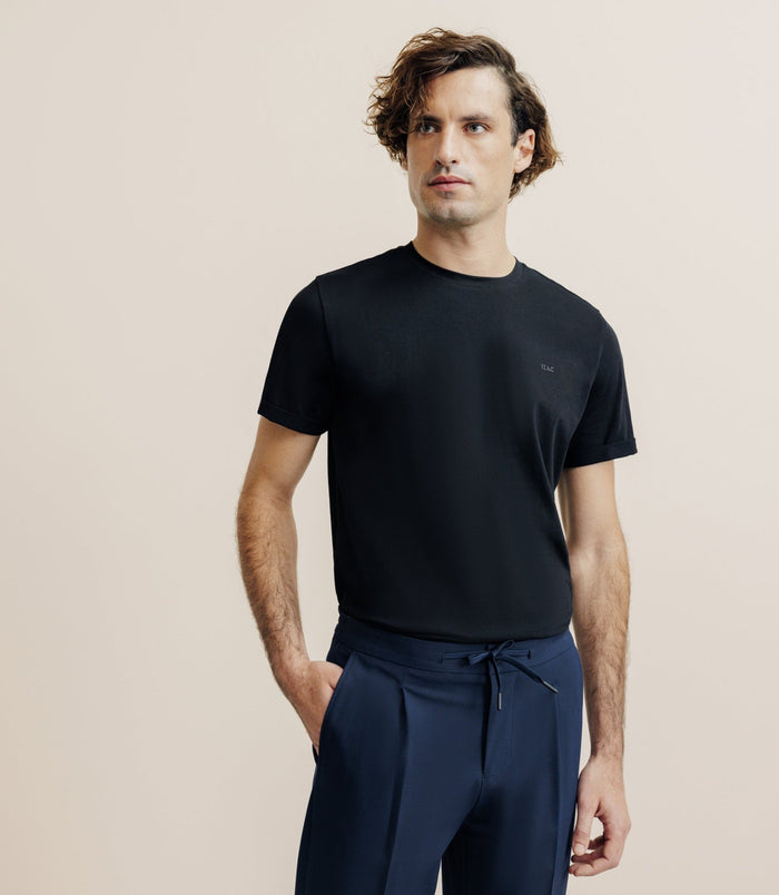 izac T-shirt col rond noir