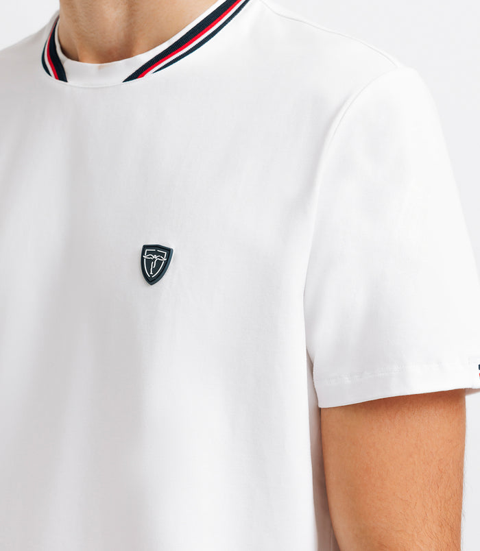 Izac T-shirt Col Teddy Blanc
