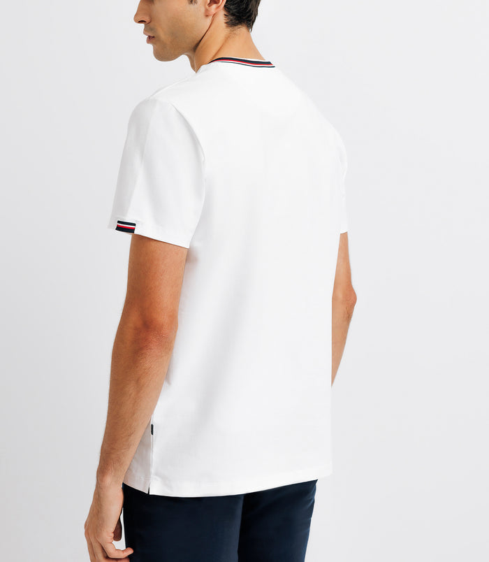 Izac T-shirt Col Teddy Blanc