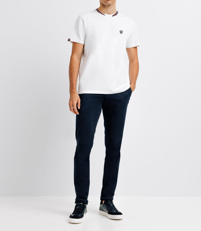 Izac T-shirt Col Teddy Blanc
