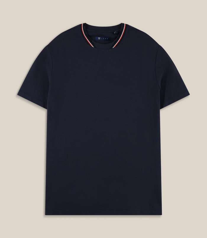 izac T-shirt col teddy marine