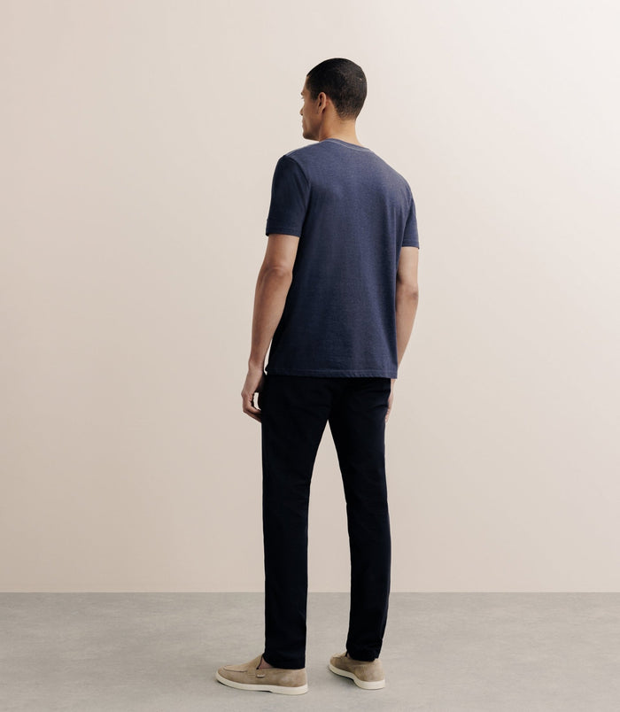 Izac T-shirt Col V Avec Poche Marine