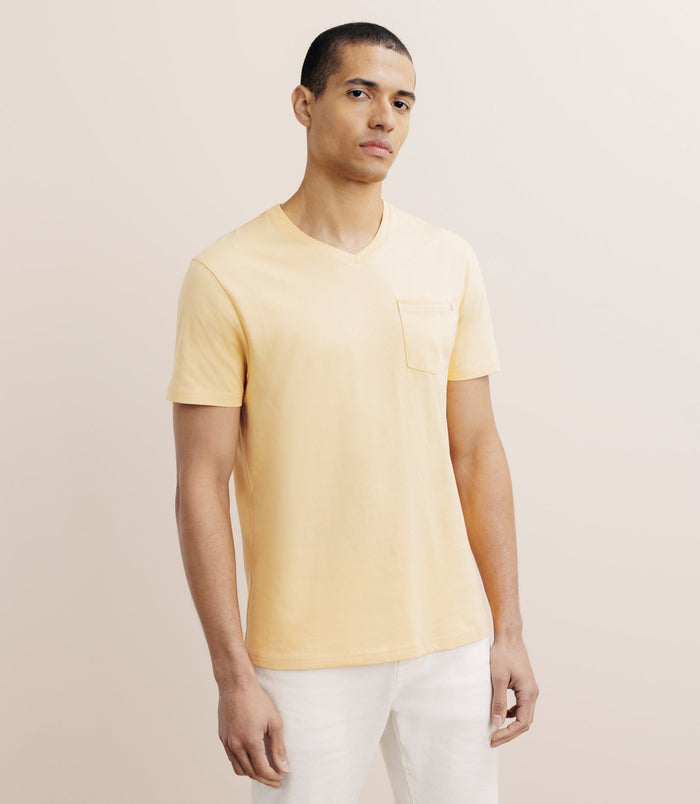 izac T-shirt col V avec poche pêche