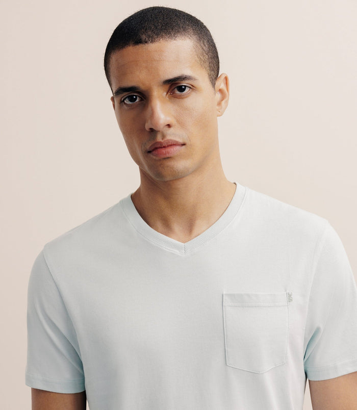 Izac T-shirt Col V Avec Poche Vert