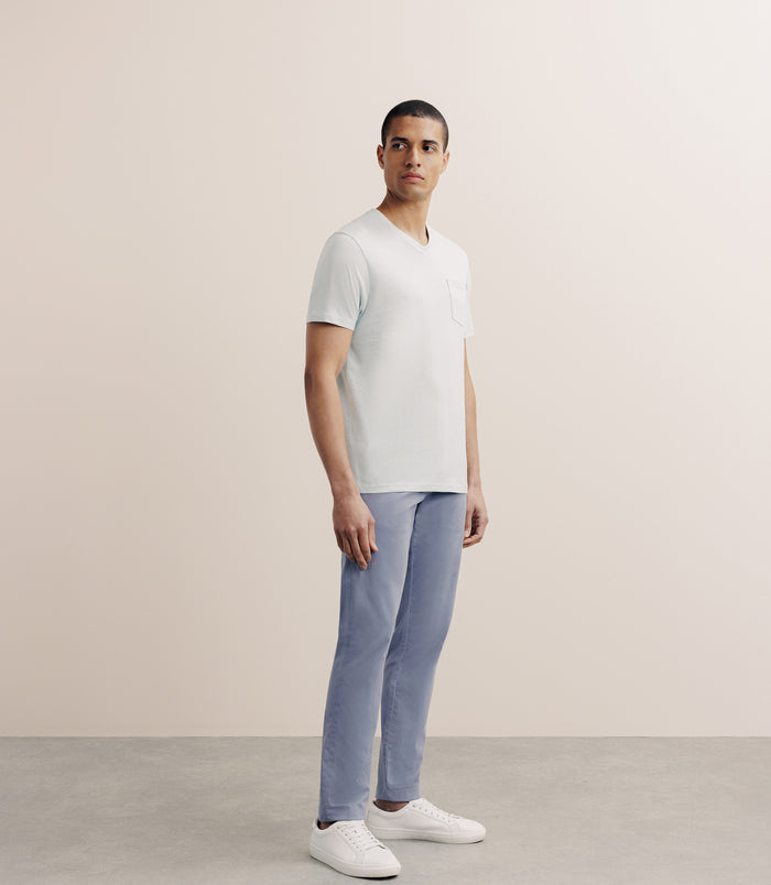 Izac T-shirt Col V Avec Poche Vert