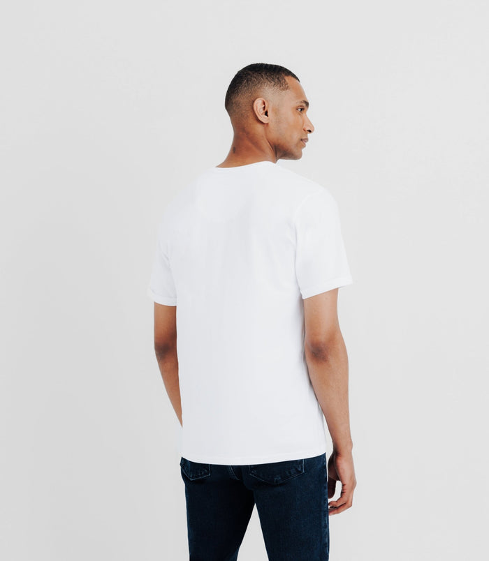 Izac T-shirt Col V Blanc