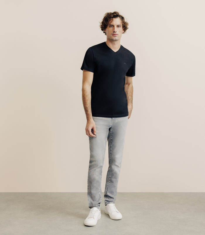 Izac T-shirt Col V Noir