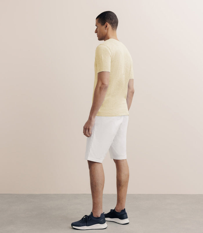 Izac T-shirt En Lin Boutonné Jaune