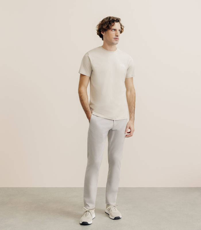 Izac T-shirt Flocking Beige