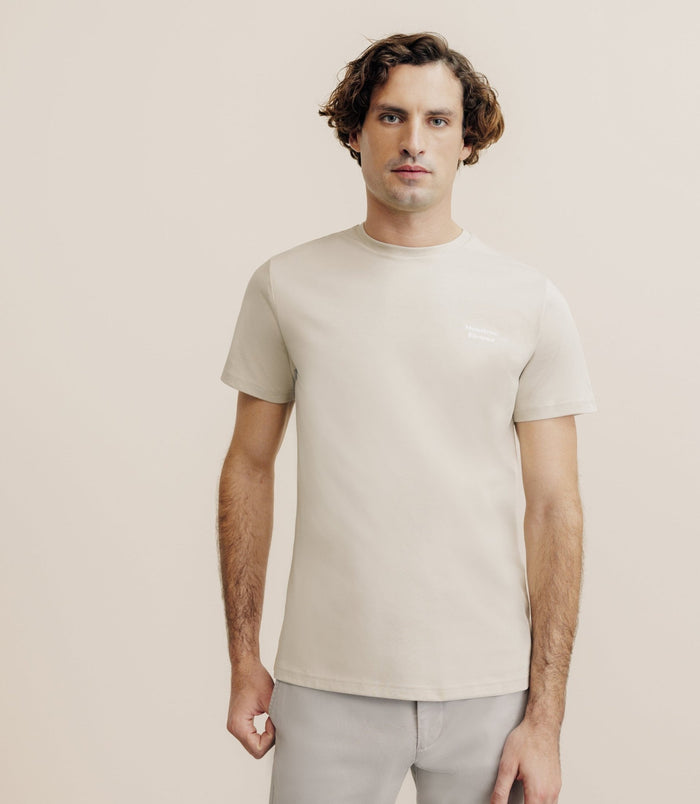 izac T-shirt flocking beige