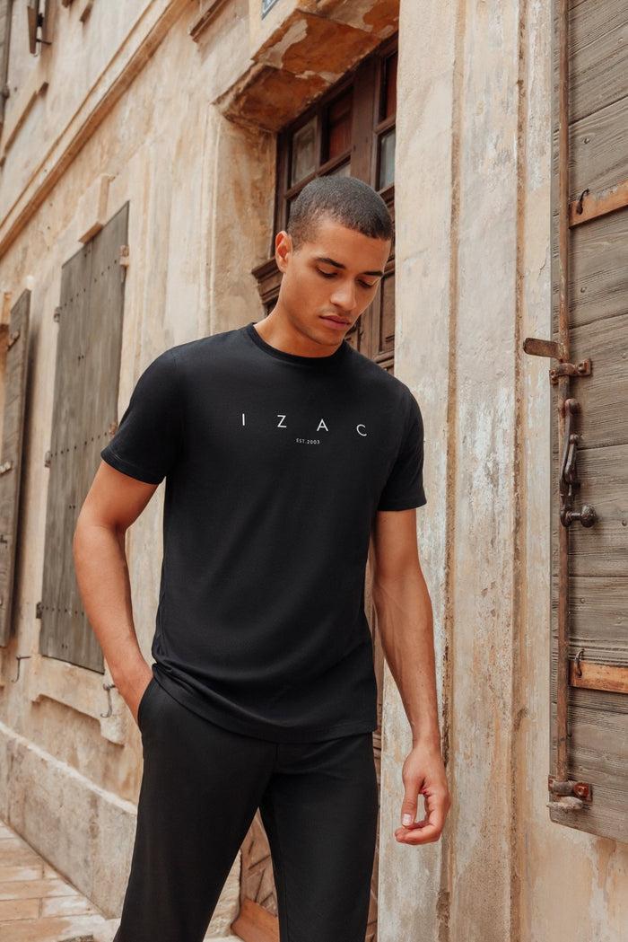 izac T-shirt imprimé noir