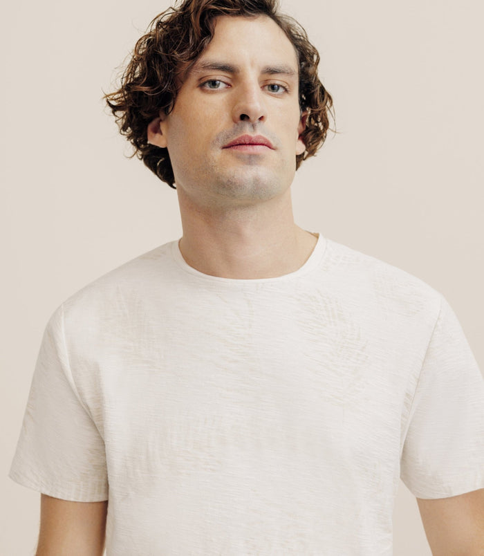 Izac T-shirt Manches Courte Print Beige