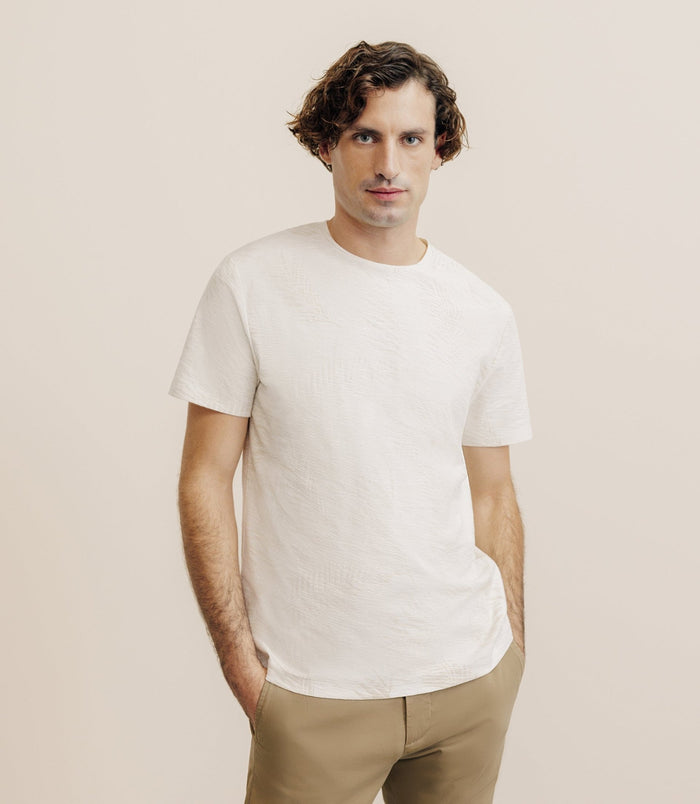 izac T-shirt manches courte print beige